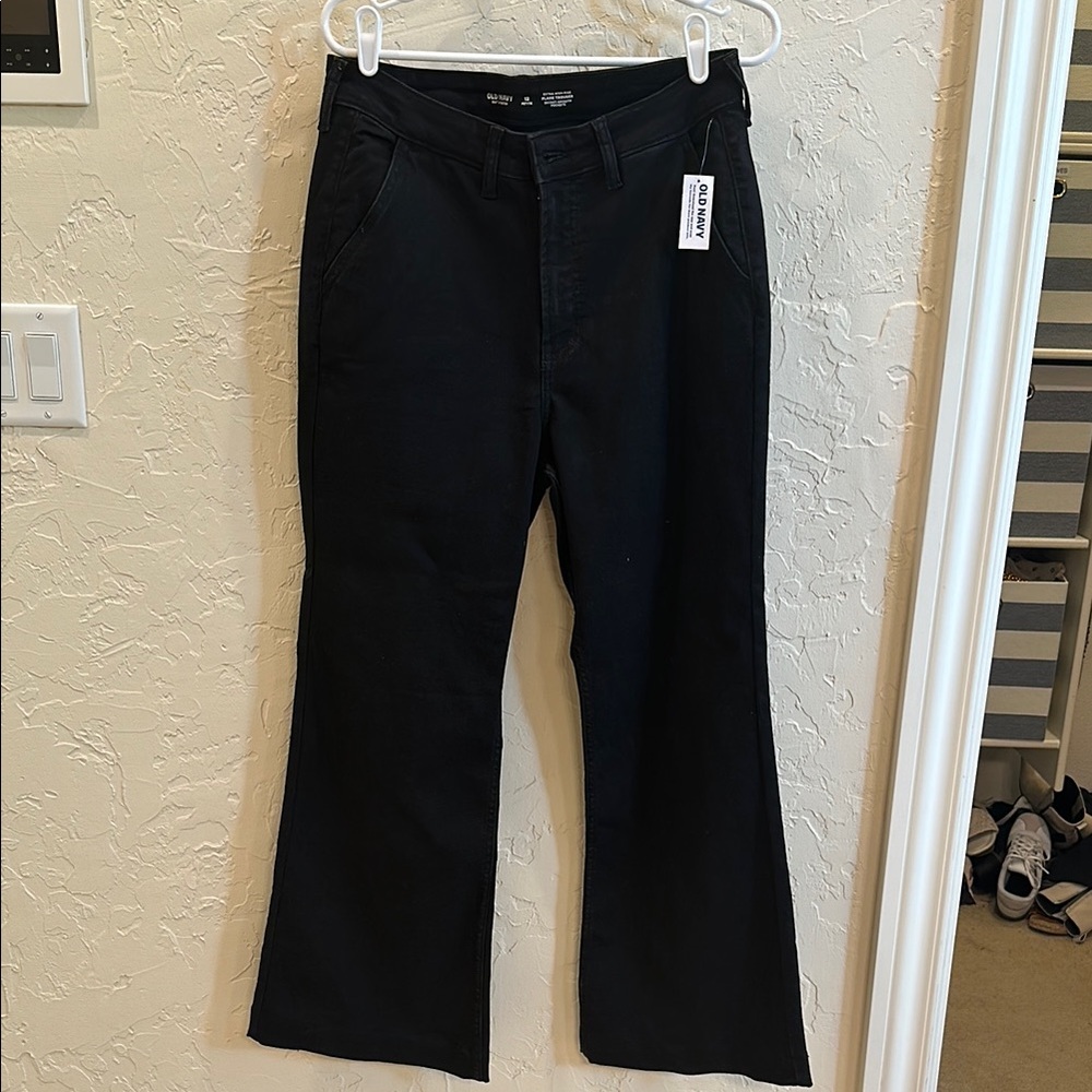 NWT Old Navy Women's Black Flare Trouser Jeans